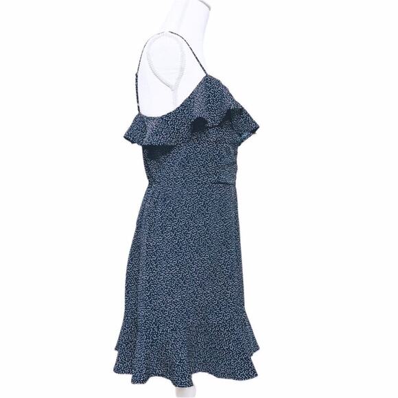 Band of Gypsies NWT Button Front Sleeveless Frilly Dot Mini Short Dress Sz Large - Picture 5 of 10